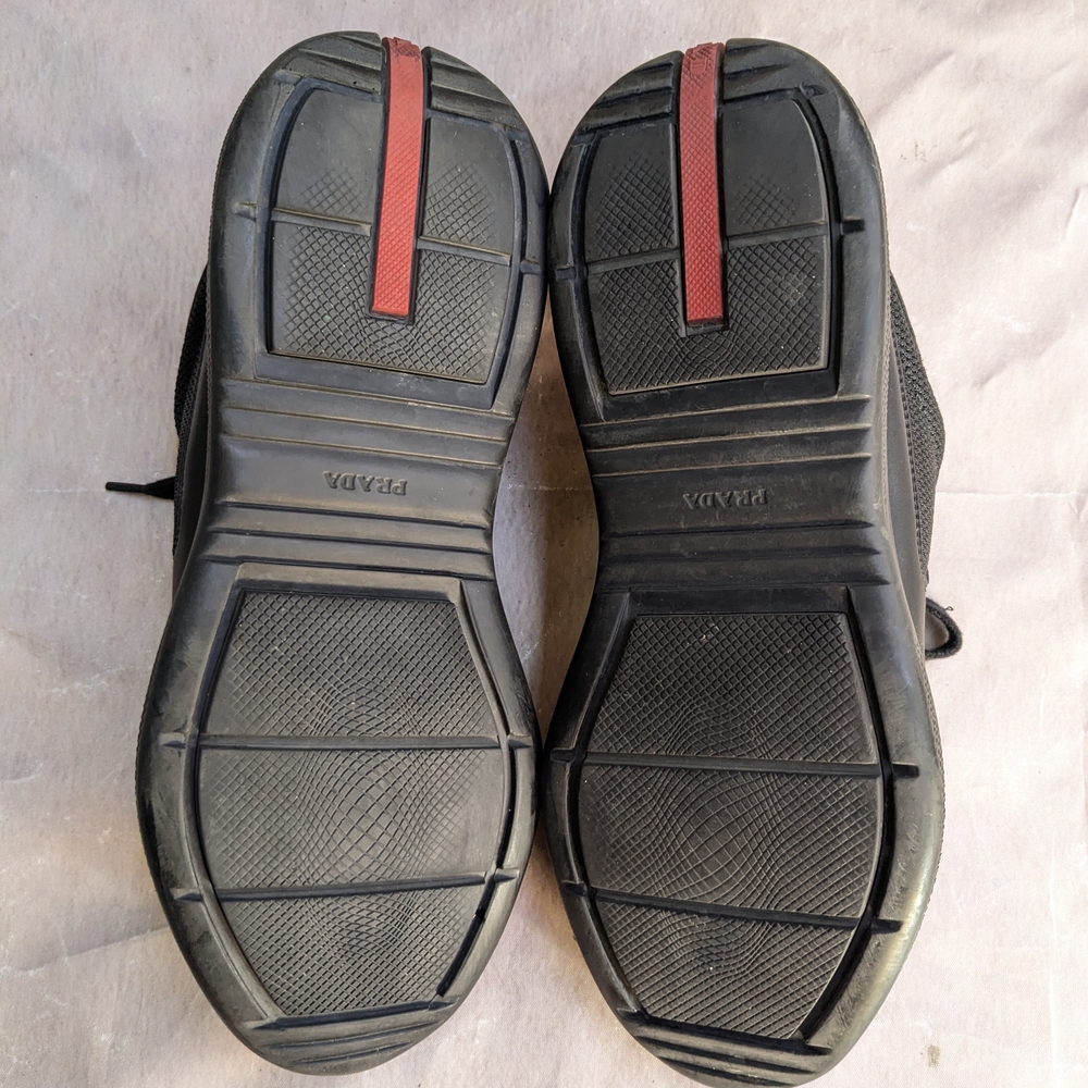 Prada America's Cup Sneakers Black Red Men 10.5 Leather - Picture 16 of 16